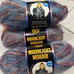 Lot of 4 Moonlight Mohair Yarn NWT - Lion Brand -Coral Reef
